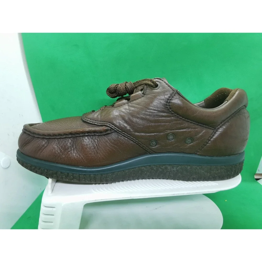 SAS PATHFINDER Handcrafted Brown Tumbled Leather Moc Toe Shoes Men's Size 11 N